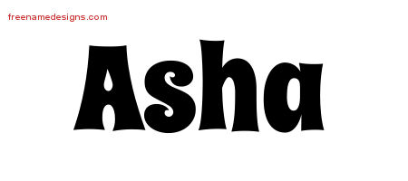Groovy Name Tattoo Designs Asha Free Lettering