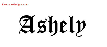 Blackletter Name Tattoo Designs Ashely Graphic Download
