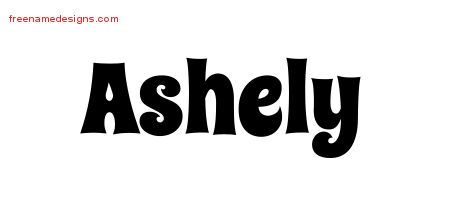 Groovy Name Tattoo Designs Ashely Free Lettering