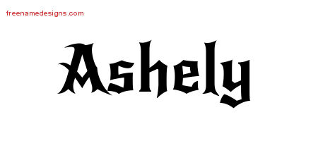Gothic Name Tattoo Designs Ashely Free Graphic