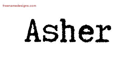 Typewriter Name Tattoo Designs Asher Free Printout