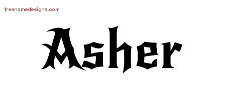 Gothic Name Tattoo Designs Asher Download Free