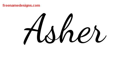 Lively Script Name Tattoo Designs Asher Free Download