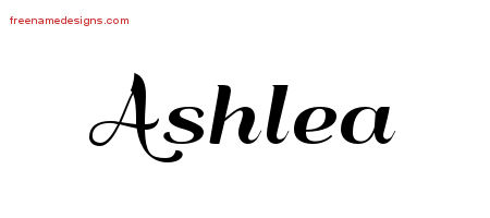 Art Deco Name Tattoo Designs Ashlea Printable