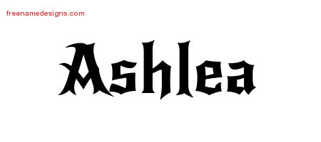 Gothic Name Tattoo Designs Ashlea Free Graphic