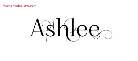 Decorated Name Tattoo Designs Ashlee Free