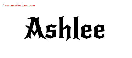 Gothic Name Tattoo Designs Ashlee Free Graphic