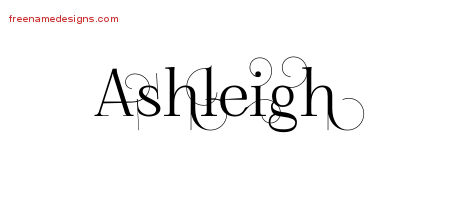 Decorated Name Tattoo Designs Ashleigh Free