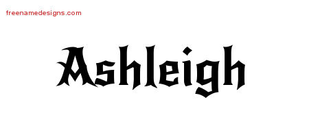 Gothic Name Tattoo Designs Ashleigh Free Graphic