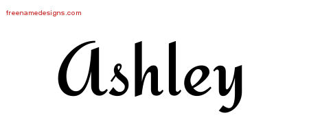 Calligraphic Stylish Name Tattoo Designs Ashley Free Graphic