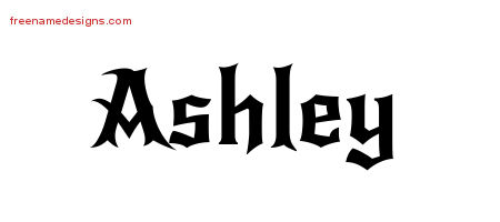 Gothic Name Tattoo Designs Ashley Free Graphic