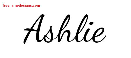 Lively Script Name Tattoo Designs Ashlie Free Printout