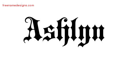 Old English Name Tattoo Designs Ashlyn Free