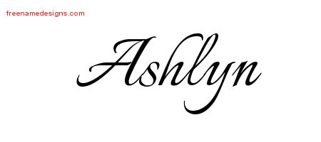 Calligraphic Name Tattoo Designs Ashlyn Download Free