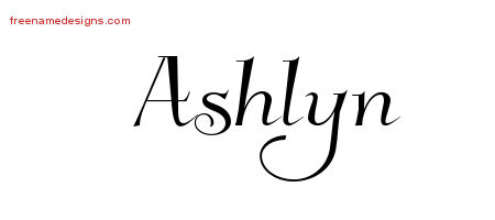 Elegant Name Tattoo Designs Ashlyn Free Graphic