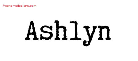 Typewriter Name Tattoo Designs Ashlyn Free Download