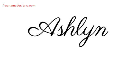 Classic Name Tattoo Designs Ashlyn Graphic Download