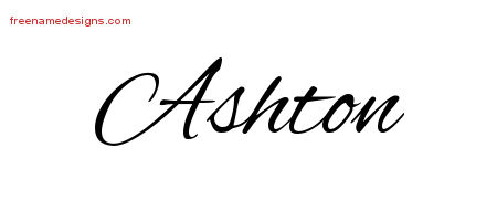Cursive Name Tattoo Designs Ashton Free Graphic