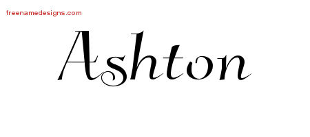 Elegant Name Tattoo Designs Ashton Free Graphic