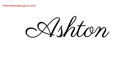 Classic Name Tattoo Designs Ashton Graphic Download