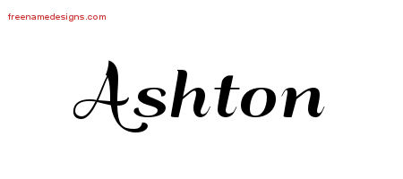 Art Deco Name Tattoo Designs Ashton Printable