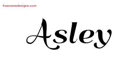 Art Deco Name Tattoo Designs Asley Printable