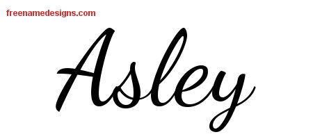 Lively Script Name Tattoo Designs Asley Free Printout