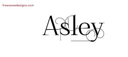 Decorated Name Tattoo Designs Asley Free