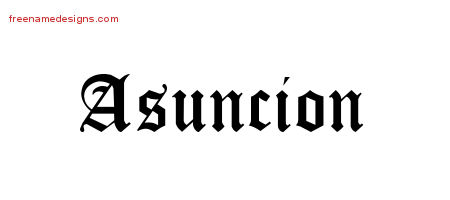 Blackletter Name Tattoo Designs Asuncion Graphic Download
