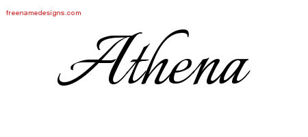 Calligraphic Name Tattoo Designs Athena Download Free