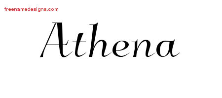 Elegant Name Tattoo Designs Athena Free Graphic