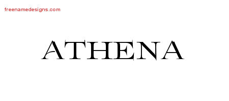Flourishes Name Tattoo Designs Athena Printable