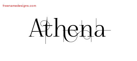 Decorated Name Tattoo Designs Athena Free
