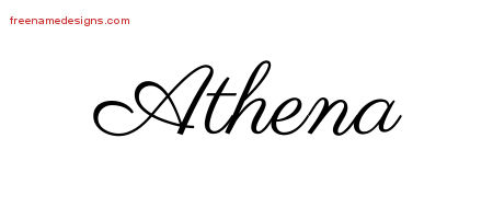 Classic Name Tattoo Designs Athena Graphic Download