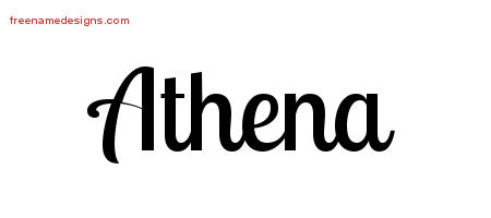 Handwritten Name Tattoo Designs Athena Free Download