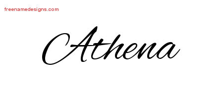 Cursive Name Tattoo Designs Athena Download Free