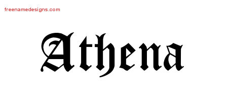 Blackletter Name Tattoo Designs Athena Graphic Download
