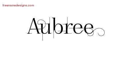 Decorated Name Tattoo Designs Aubree Free