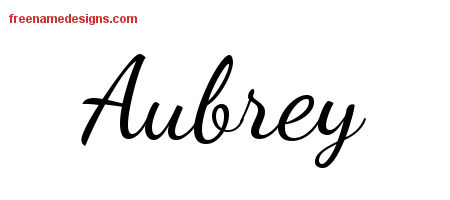 Lively Script Name Tattoo Designs Aubrey Free Download