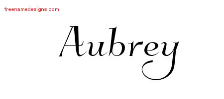 Elegant Name Tattoo Designs Aubrey Free Graphic