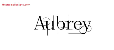 Decorated Name Tattoo Designs Aubrey Free Lettering