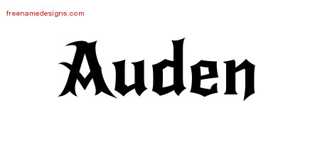 Gothic Name Tattoo Designs Auden Download Free