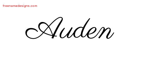 Classic Name Tattoo Designs Auden Printable