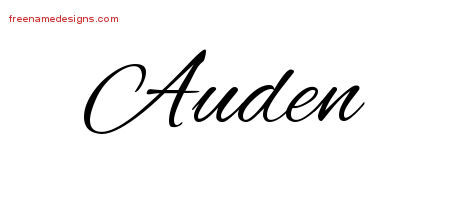 Cursive Name Tattoo Designs Auden Free Graphic