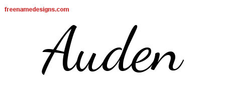 Lively Script Name Tattoo Designs Auden Free Download