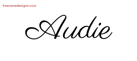 Classic Name Tattoo Designs Audie Graphic Download