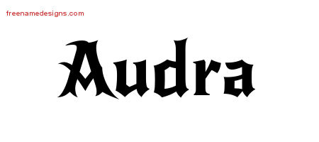 Gothic Name Tattoo Designs Audra Free Graphic
