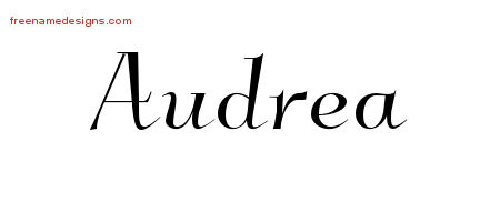 Elegant Name Tattoo Designs Audrea Free Graphic