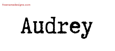 Typewriter Name Tattoo Designs Audrey Free Download