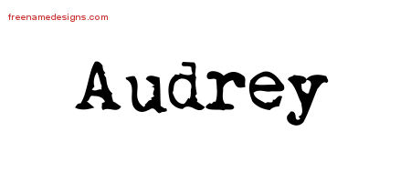 Vintage Writer Name Tattoo Designs Audrey Free Lettering